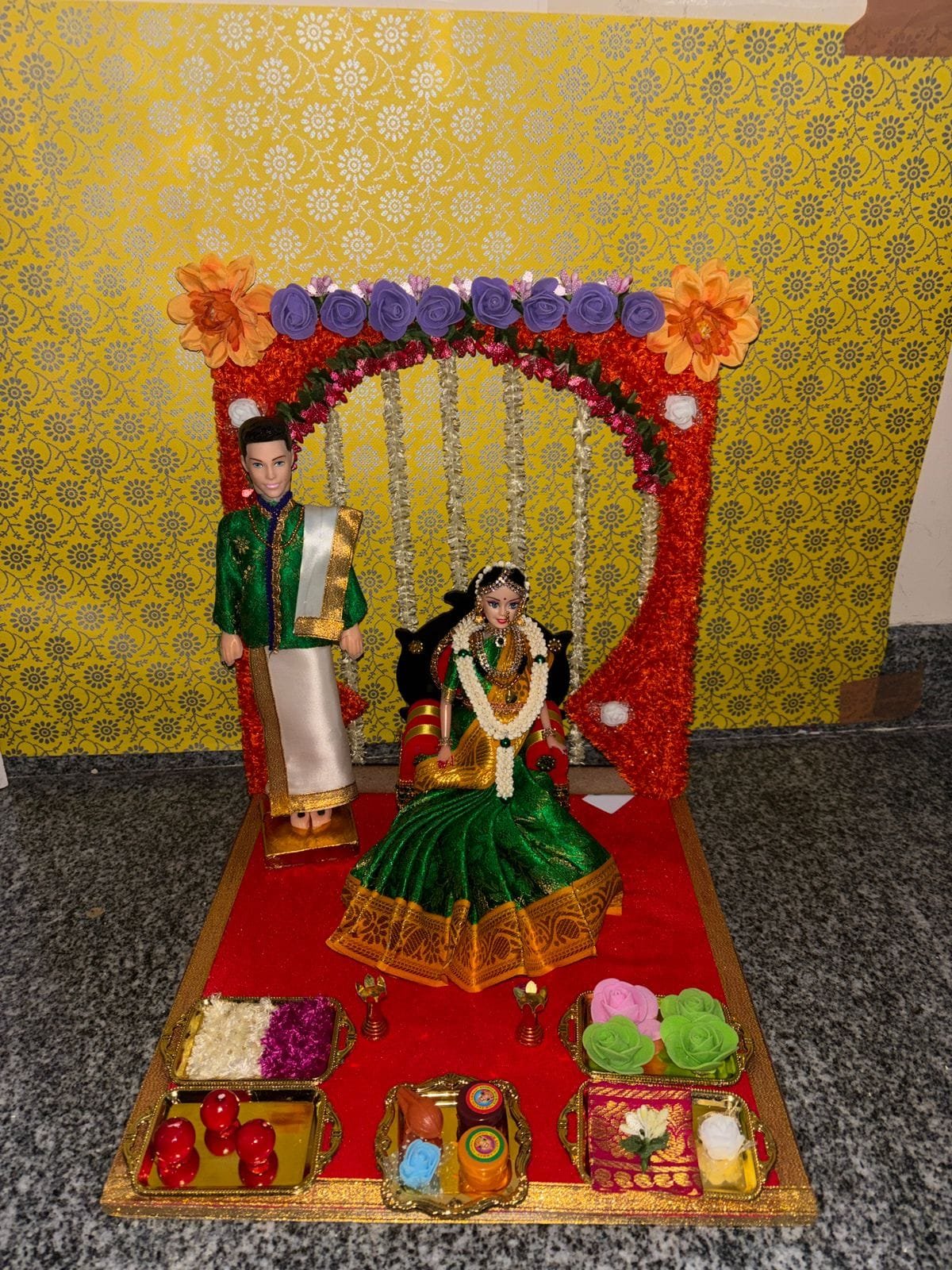 Grand Golden Arch Mandapam Setup